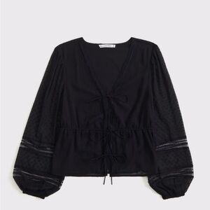 Abercrombie & Fitch Long-Sleeve Tie-Front Top